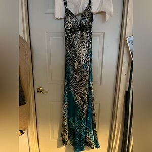 Elegant Animal Print Evening Gown